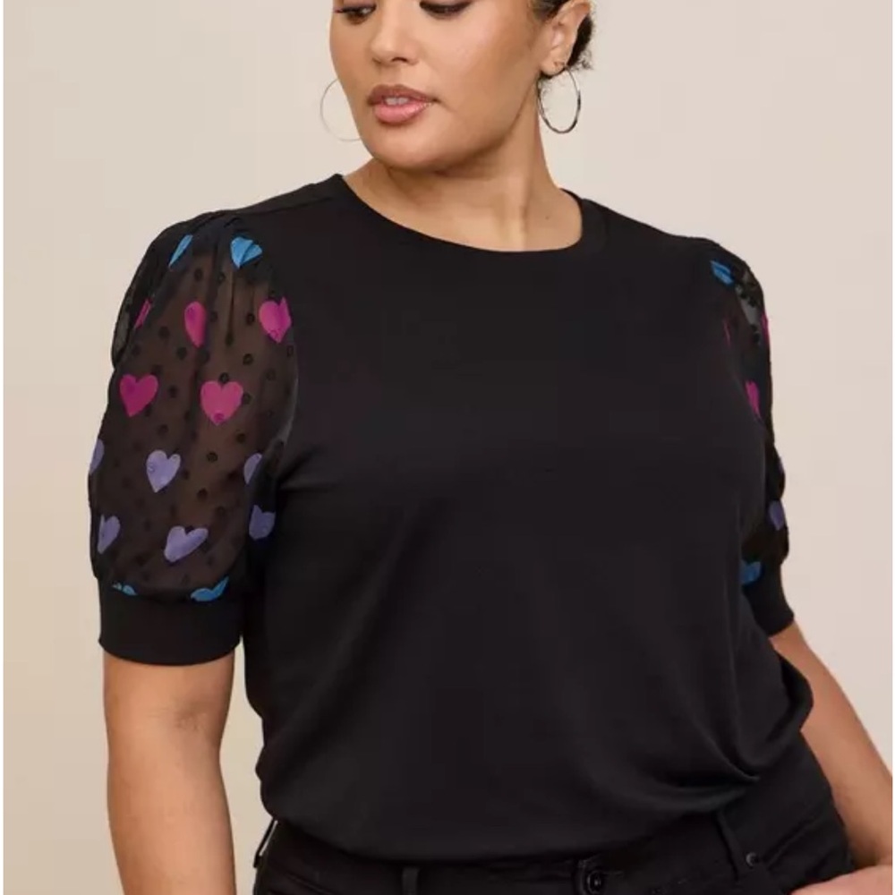 Torrid Women's Classic Fit Fabric Mix Light We! Black T-Shirt Size 3X (22-24)